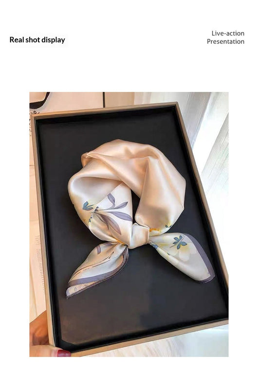 Pañuelo de Seda Beige Cuadrado para Mujer - Versátil y Fácil de Combinar - Image 67