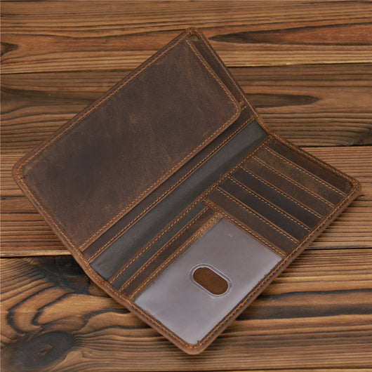 Billetera Larga de Cuero Crazy Horse para Hombre - Image 22