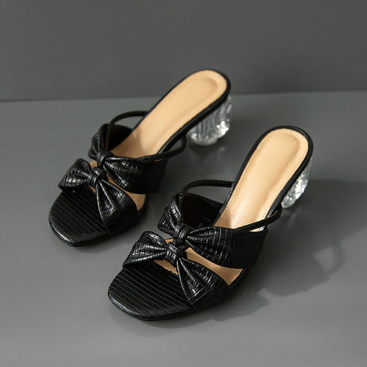 Sandalias Transparentes con Moño para Mujer - Cómodas y Elegantes - Image 2