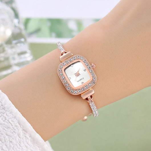 Reloj Pulsera Cuadrado con Diamantes y Diseño de Cuerda Trenzada - Image 5
