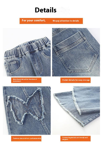 Pantalones Vaqueros Elásticos Casuales Versátiles para Niñas - Image 7