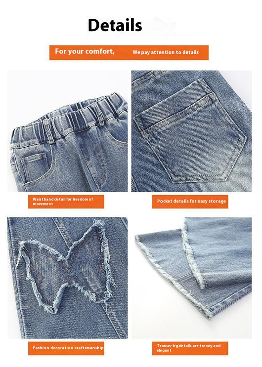 Pantalones Vaqueros Elásticos Casuales Versátiles para Niñas - Image 7
