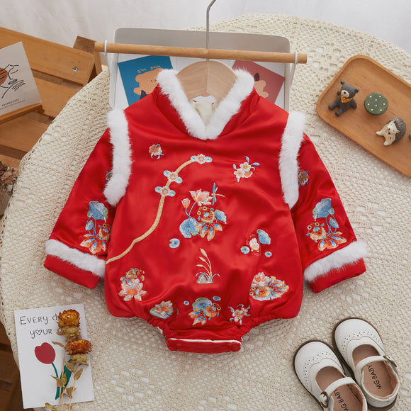 Mameluco Triangular de Invierno para Bebé Niña