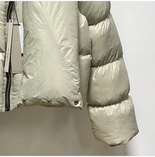 Chaqueta Temperament Blanca de Plumas de Pato con Cuello Alzado y Cierre - Image 23