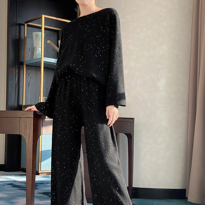 Conjunto de Dos Piezas: Suéter Cuello Alto Elegante con Pantalón Grueso - Image 6