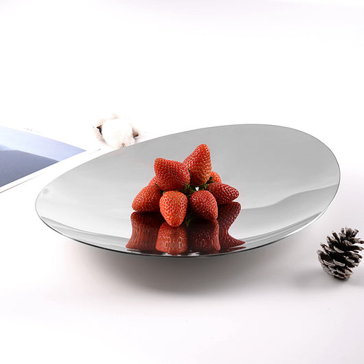 Plato Frutero de Acero Inoxidable con Diseño Decorativo