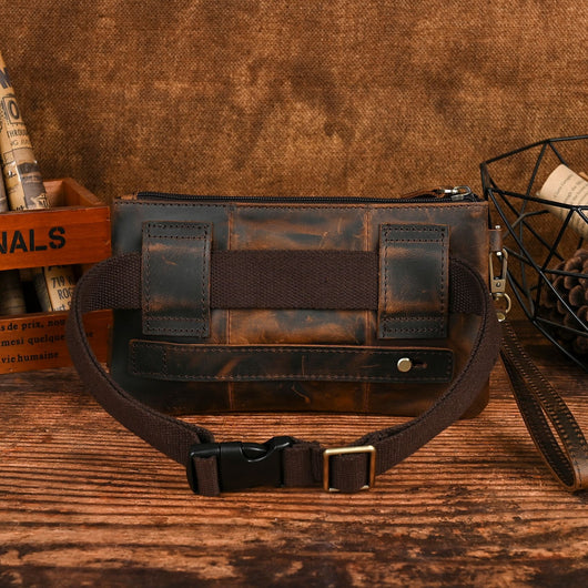Bolsa de Pecho de Cuero Curtido al Vegetal para Hombre - Estilo Viajero - Image 45