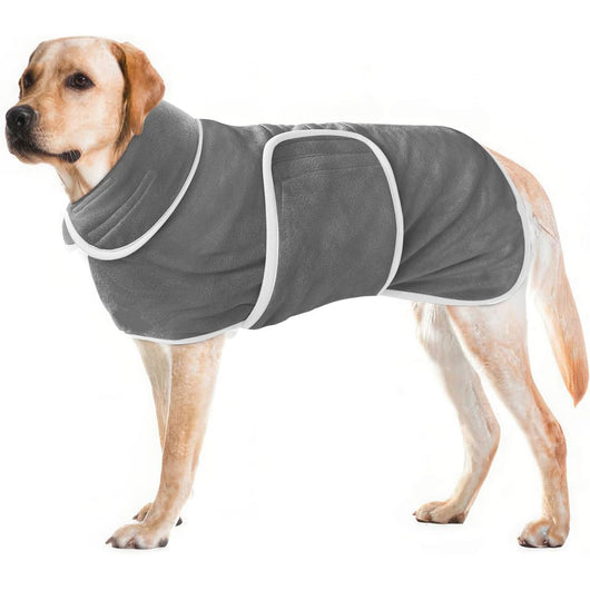 Bata de Baño Súper Absorbente para Perros - Pijama Toalla Abrigo para Razas Pequeñas y Grandes