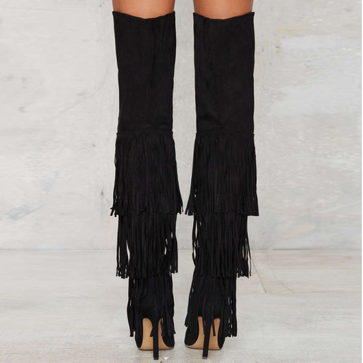 Botas Altas con Flecos y Tacón - Image 2