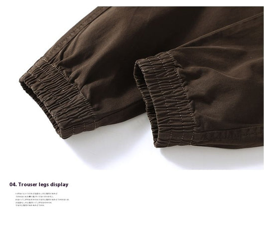 Pantalones de Trabajo Slim Fit Café con Elástico para Hombre - Image 13