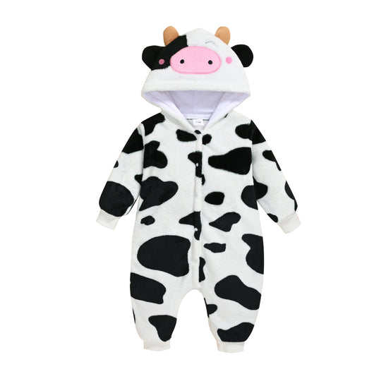Pijama Enterizo Vaca Esponjosa con Capucha y Piernas Largas para Bebé - Image 5