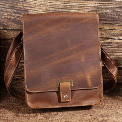Bolso Bandolera Vintage de Cuero Crazy Horse para Hombre