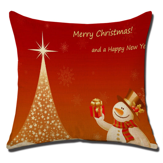 Funda de Cojín Navideño de Algodón y Lino - Image 3