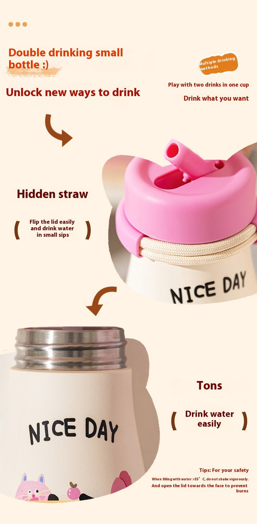 Vaso Térmico Portátil de Gran Capacidad con Pajilla para Mujeres - Image 14