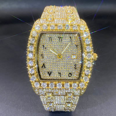 Reloj Hip Hop para Hombre con Cristales Brillantes y Movimiento de Cuarzo - Image 6