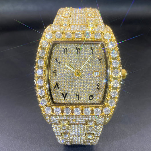 Reloj Hip Hop para Hombre con Cristales Brillantes y Movimiento de Cuarzo - Image 6