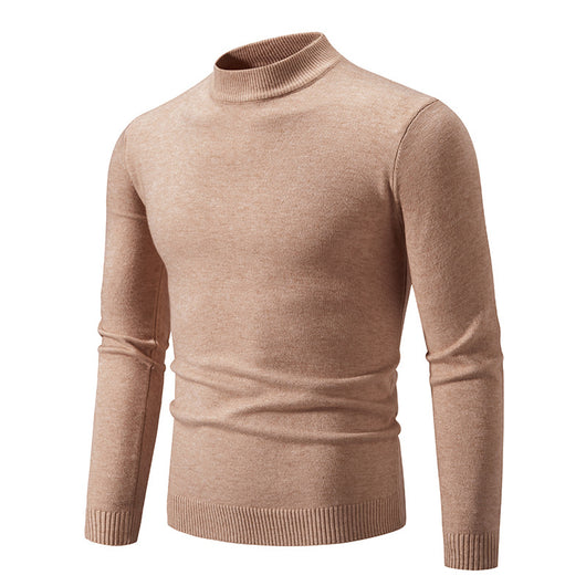 Suéter Cuello Redondo Hombre Invierno Ajustado Color Sólido - Image 16