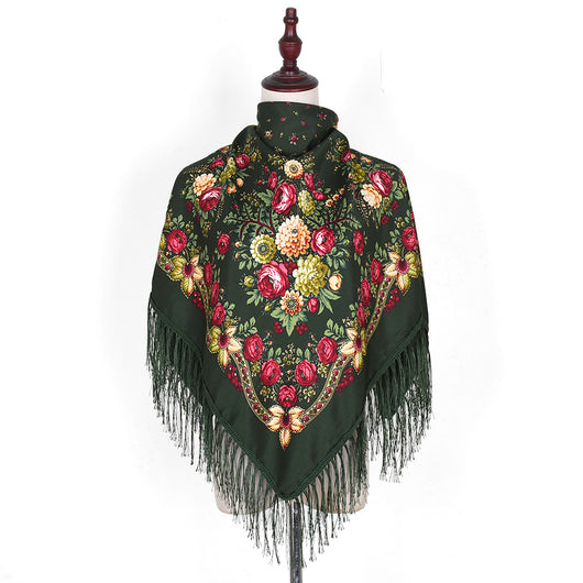 Pashmina Étnica con Flores Bordadas y Borlas - Image 16