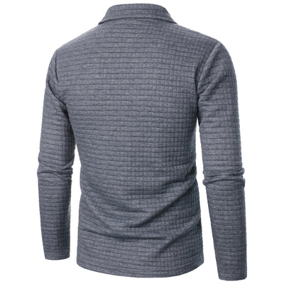Cardigan Tipo Waffle con Solapa para Hombre - Casual y Versátil - Image 18