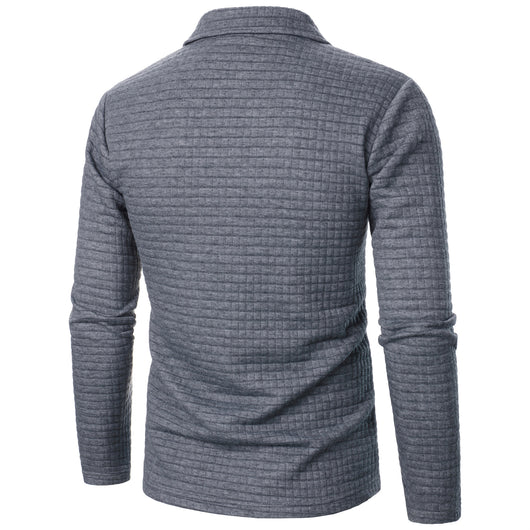 Cardigan Tipo Waffle con Solapa para Hombre - Casual y Versátil - Image 18
