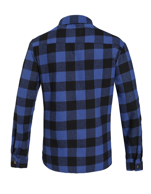 Camisa de Cuadros con Bolsillos y Solapas para Hombre - Manga Larga Otoño - Image 3