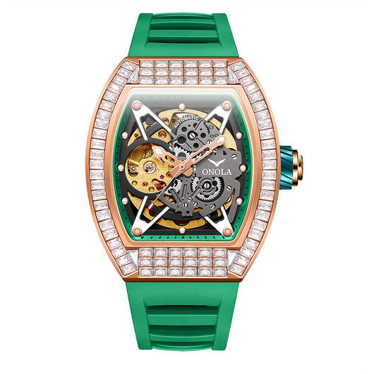 Reloj Automático Mecánico para Hombre con Correa de Silicona y Resistencia al Agua - Image 11