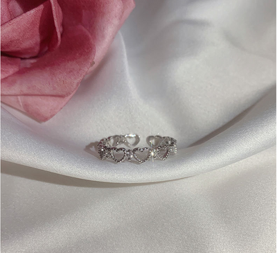 Anillo de Plata Hueco Amor Dedo Índice Lujo - Image 8