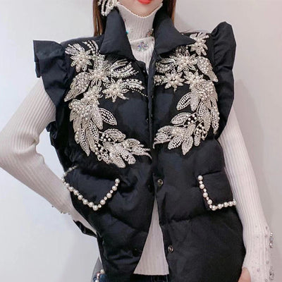 Chaleco Acolchado de Algodón con Plumas para Mujer - Diseño Suelto y Cálido - Image 7