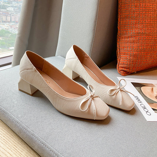 Zapatos de Tacón Grueso para Mujer en Cuero Suave - Image 10
