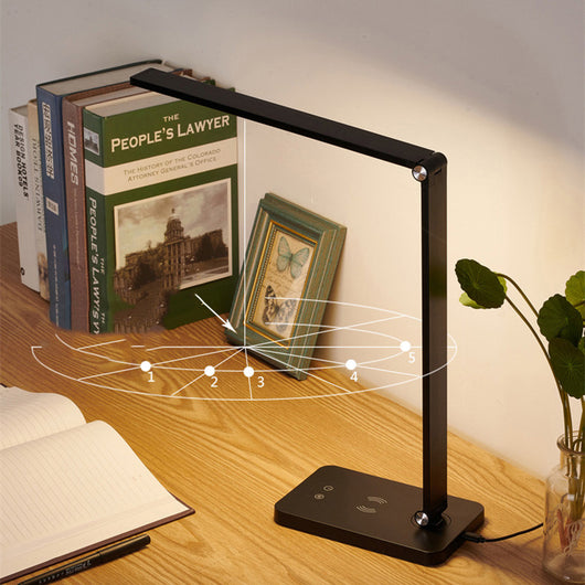 Lámpara de Escritorio LED con Protección Ocular y Carga Inalámbrica Dual - Image 9