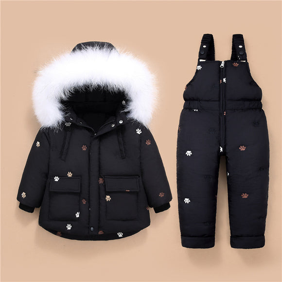 Conjunto de Abrigo Acolchado para Niña - Chaqueta y Pantalón Térmico Invierno