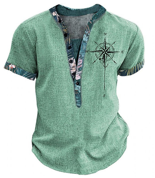 Playera Estampada 3D Estilo Europeo Americano con Botones para Jóvenes - Image 8