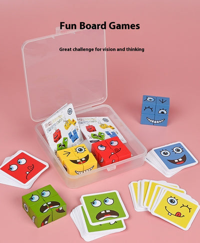 Cubo Mágico de Madera con Patrones de Expresiones - Bloques Educativos Montessori - Image 15