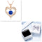 Female 925 Plateado Twelve Birthstone Pendant Necklace Rose Dorado Box September