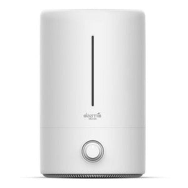 White cylindrical air aroma diffuser with a vertical water level indicator and a control knob on the front. - Image 5