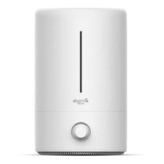 White cylindrical air aroma diffuser with a vertical water level indicator and a control knob on the front. - Image 5