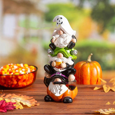 Estatua de Gnomo Apilado para Halloween - Artesanía en Resina