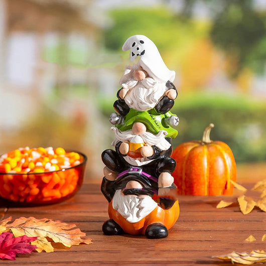 Estatua de Gnomo Apilado para Halloween - Artesanía en Resina