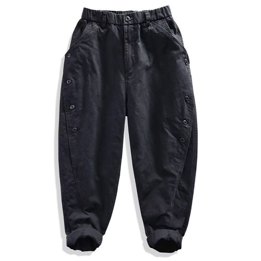Pantalones Cargo Estructurados para Hombre con Fila de Botones Audaz - Image 9