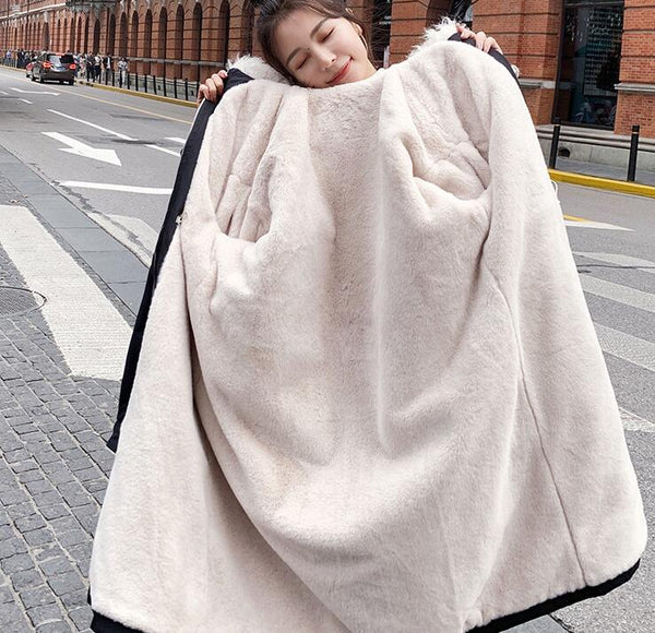 Chaqueta de Algodón con Cuello de Borrego Acolchado