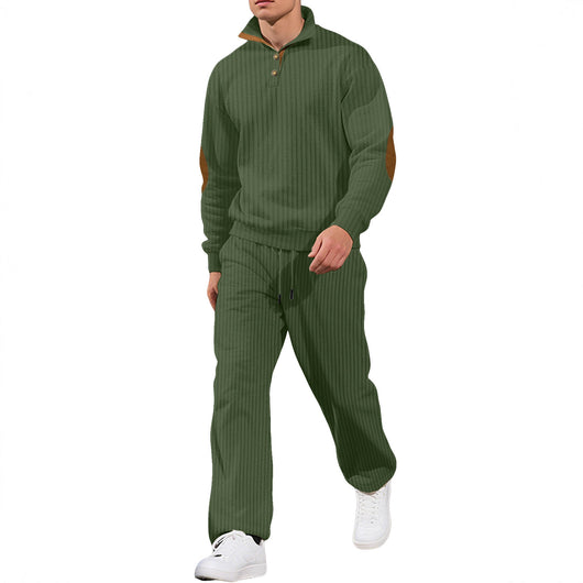 Conjunto Otoñal: Pantalón Casual y Suéter Jacquard con Cuello Alto - Image 4