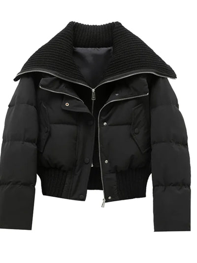 Abrigo de Algodón con Cuello Solapa Diseño Patchwork para Mujer - Image 11