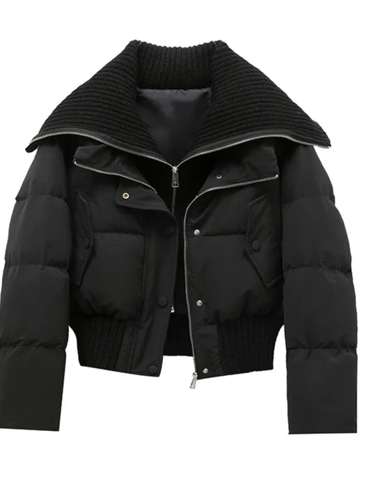 Abrigo de Algodón con Cuello Solapa Diseño Patchwork para Mujer - Image 11