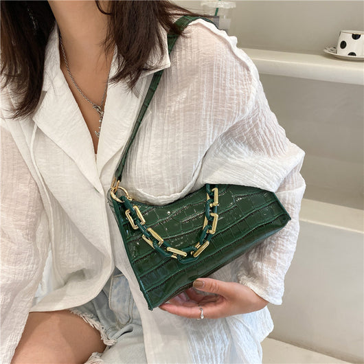 Bolso de Hombro con Textura de Piedra y Cadena para Mujer - Image 14