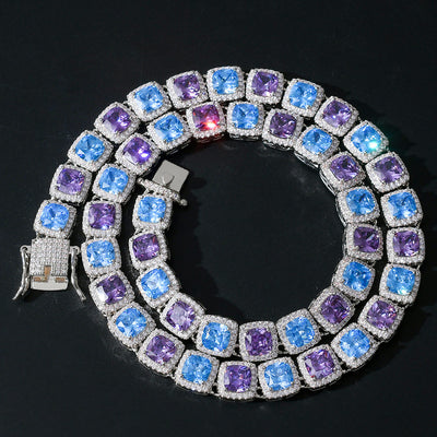 Collar de Circón Azul Púrpura 10mm - Elegancia Geométrica - Image 9