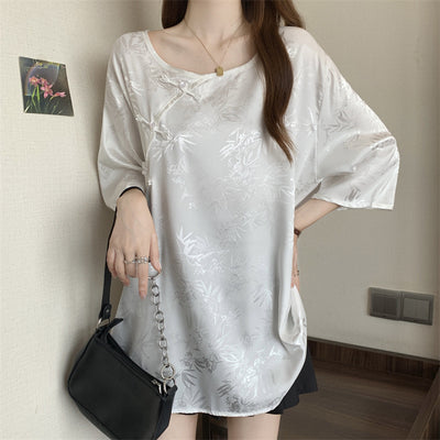 Blusa Vintage con Jacquard y Botones Estilo Chino - Image 19