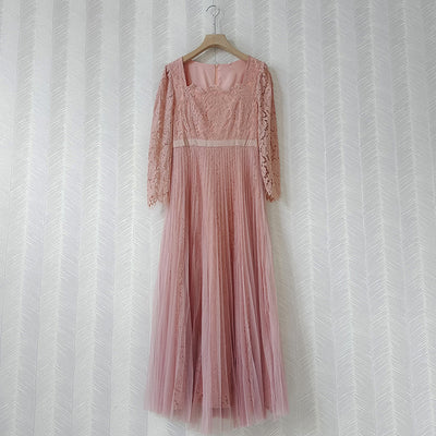 Vestido Retro Elegante con Encaje y Cuello Cuadrado para Fiestas - Image 8