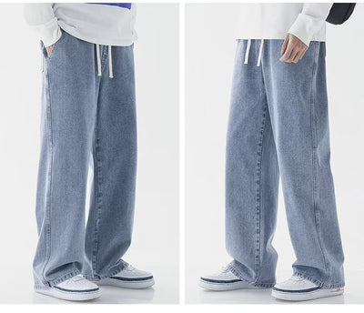 Pantalones Vaqueros Rectos Hombre Primavera Verano Talle Alto Pierna Ancha Urbano - Image 26