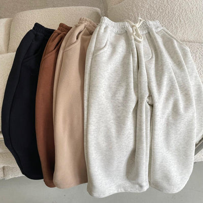 Pantalones Casuales Acolchados de Terciopelo Coreanos para Niños - Image 21