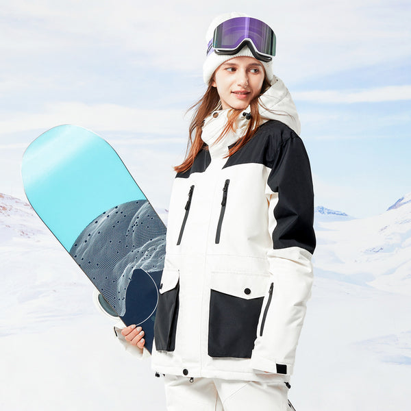 Chaqueta de Esquí para Mujer con Bloques de Color - Versátil para Tabla Simple y Doble